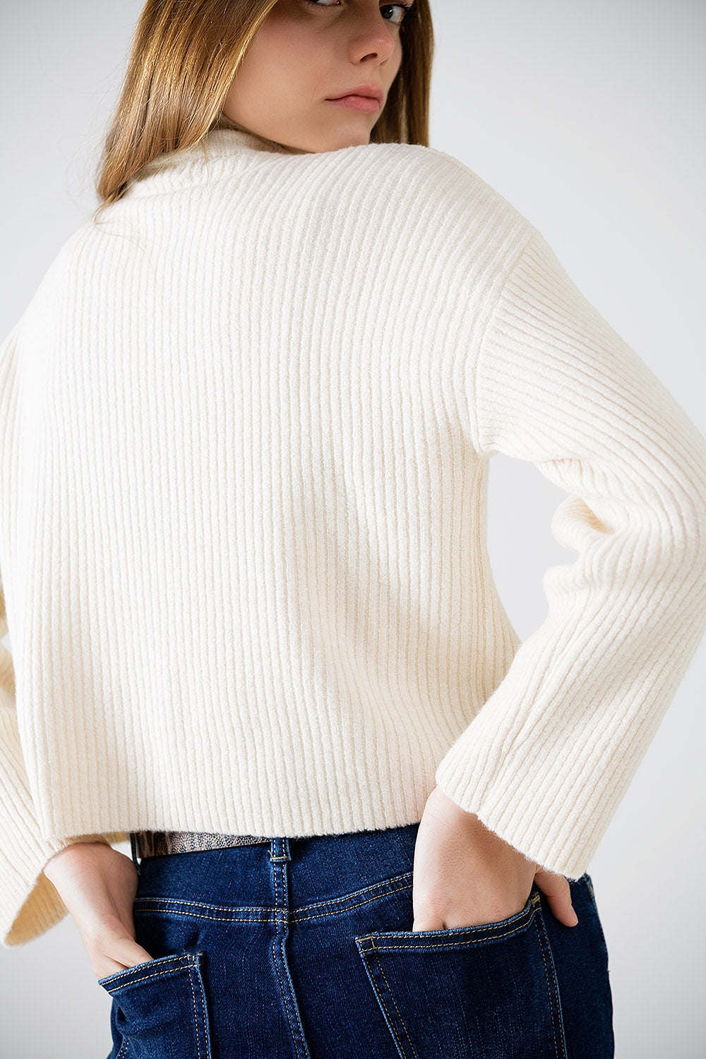 Pull décontracté à col montant