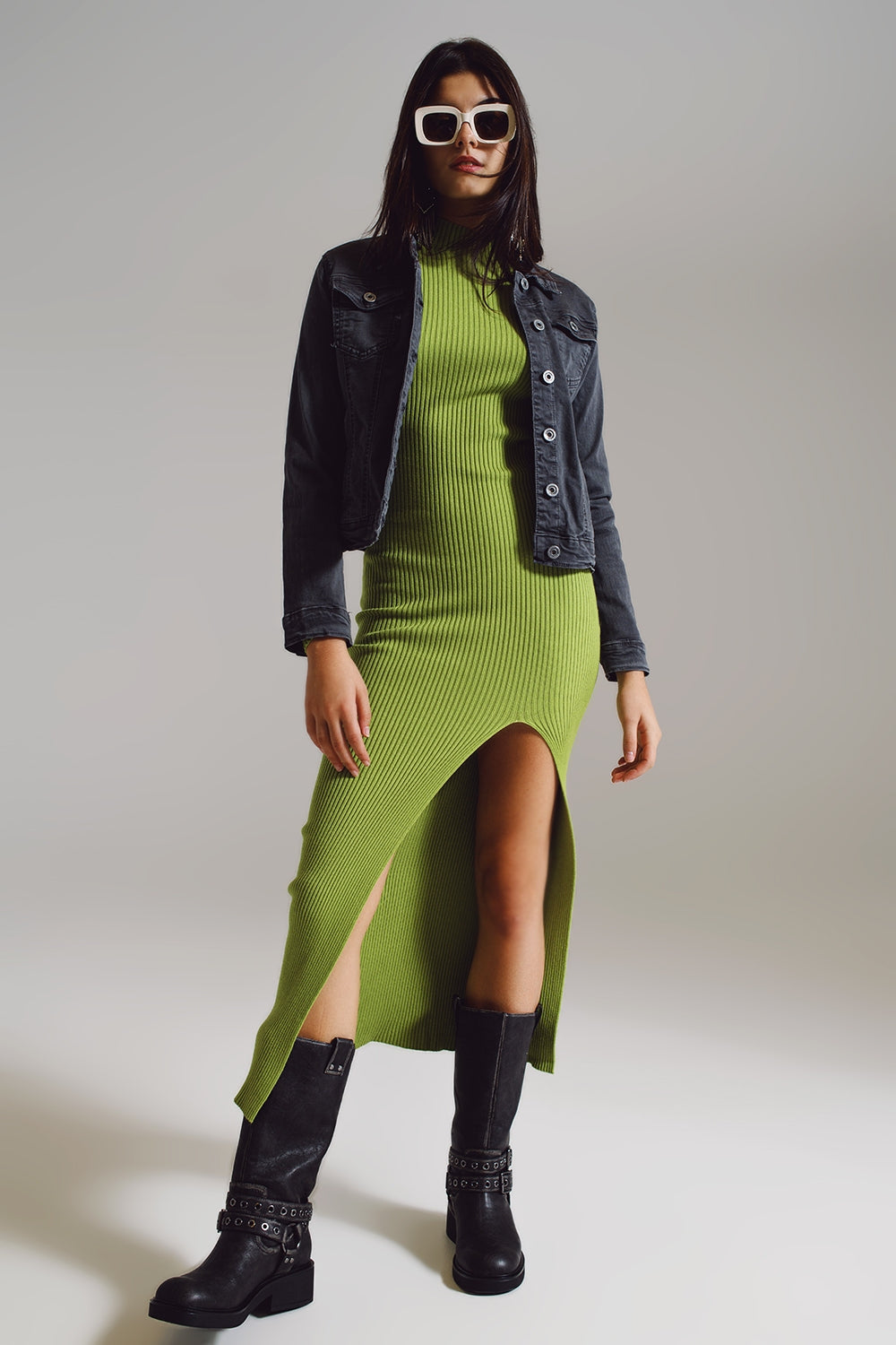 Veste  en jean  gris pierre